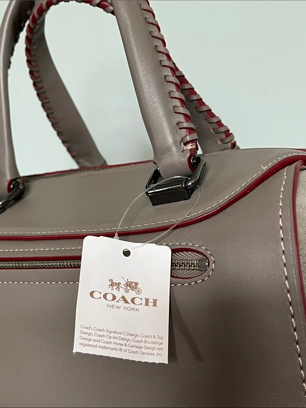 NWT Coach 1941 Ace Satchel Bag 75th Anniversary Gray Whipstitch Limited Edition - Picture 4 of 17